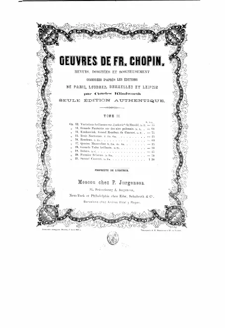 First page of Oeuvres de Frédéric Chopin