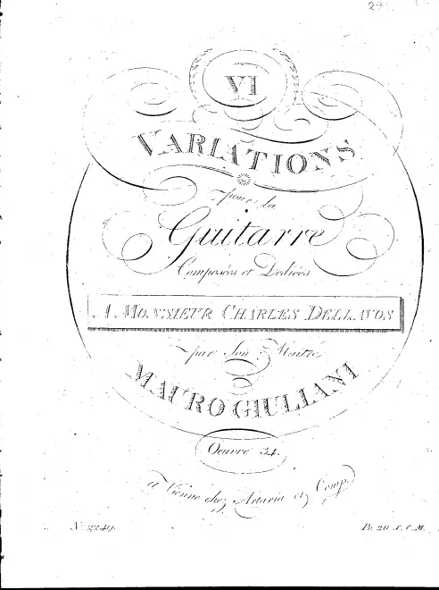 First page of 6 Variations, Op.34