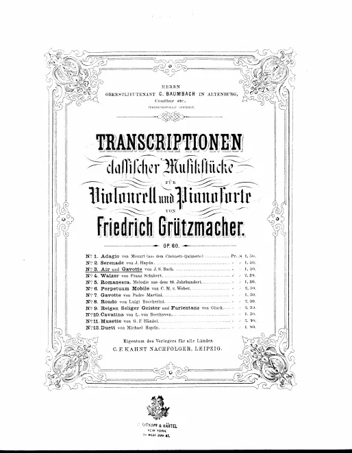 First page of Air and Gavotte