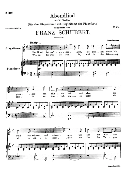 First page of Abendlied