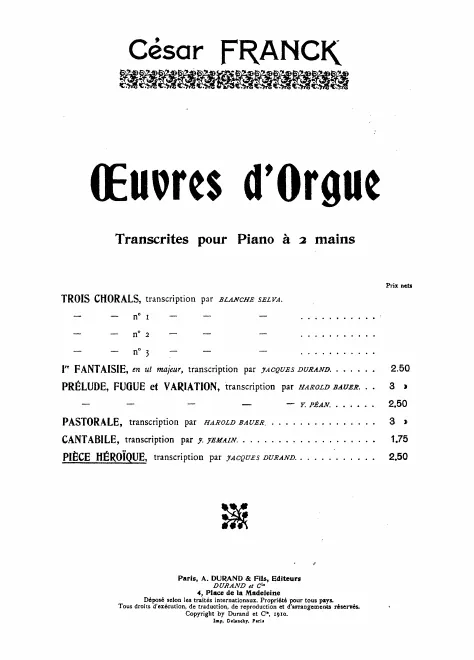 First page of 3 Pièces pour Grand Orgue
