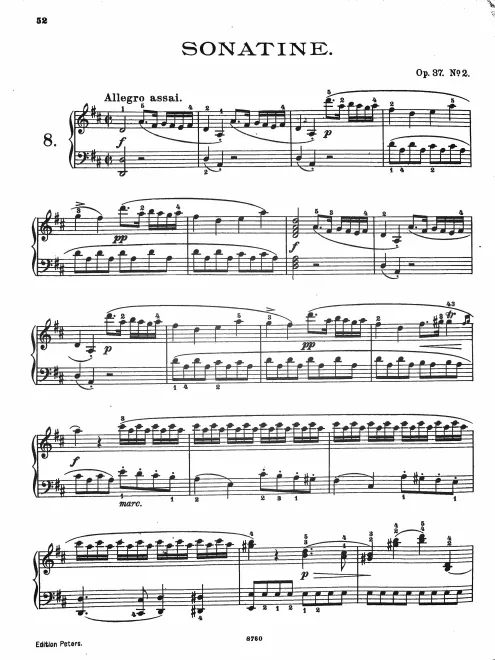 First page of Piano Sonata in D Major
