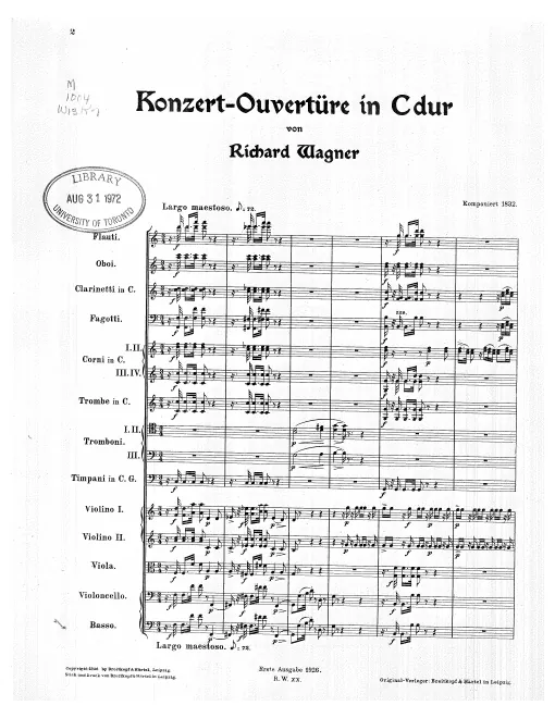 First page of Concert Overture No.2 in C Major