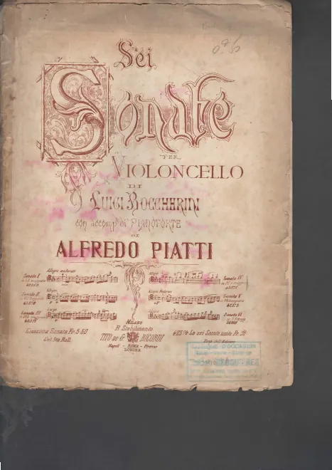 First page of Cello Sonata in E-flat major