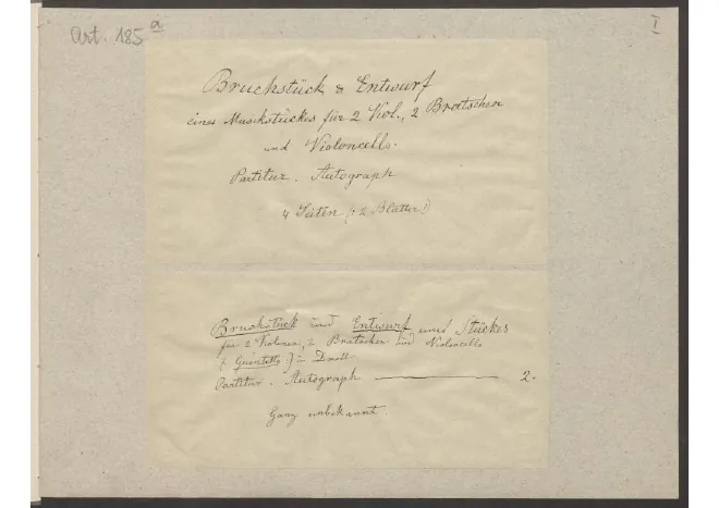 First page of Quintettsatz