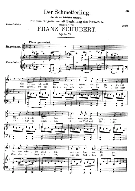 First page of Der Schmetterling