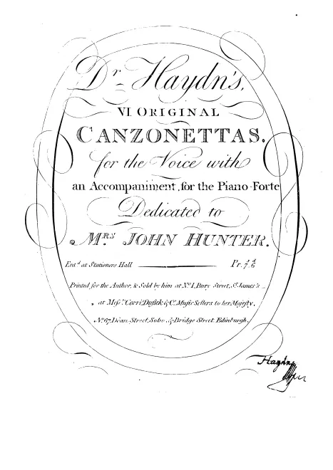 First page of Original Canzonettas, Set 1