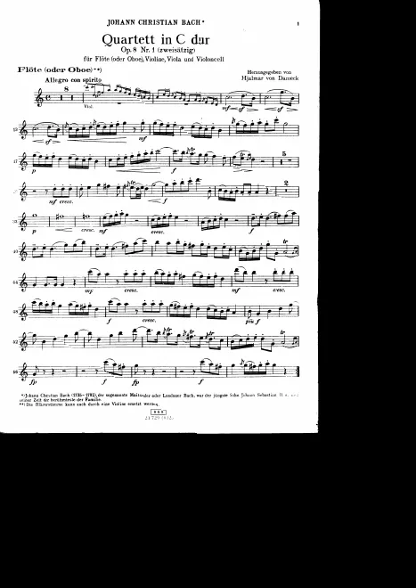First page of Quartet in C major
