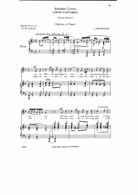 First page of Amour d'automne