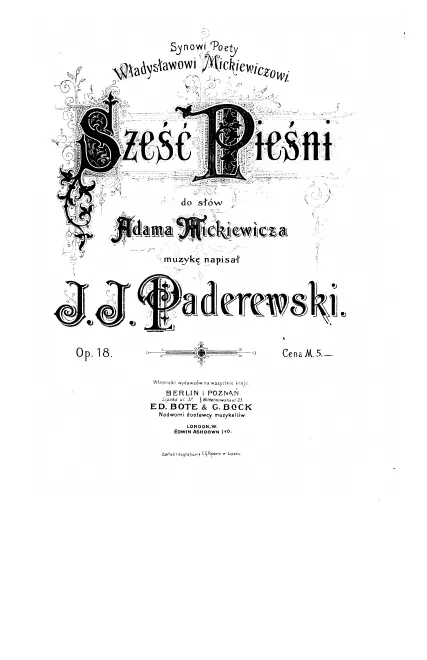 First page of 6 Songs