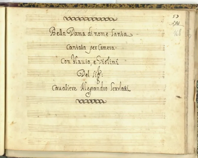 First page of Tu sei quella che al nome ; Bella dama di nome santa