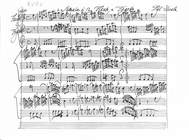 First page of Sonata for Recorder, Bassoon and Continuo