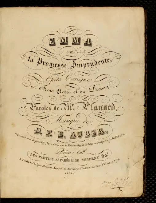 First page of Emma, ou La promesse imprudente