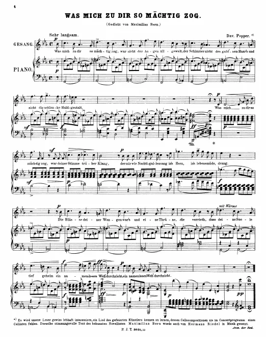 First page of Was mich zu dir so mächtig zog
