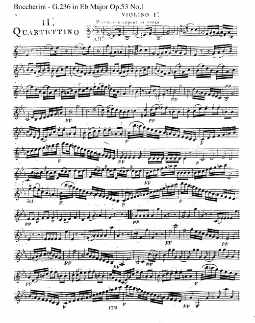 First page of String Quartet in E-flat major