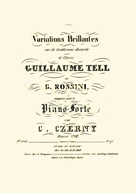 First page of Variations brillantes sur la 'tirolienne favorite' de l'Opéra Guillaume Tell de Rossini