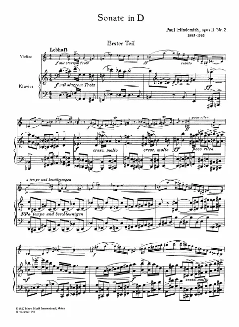 First page of Violin Sonata
