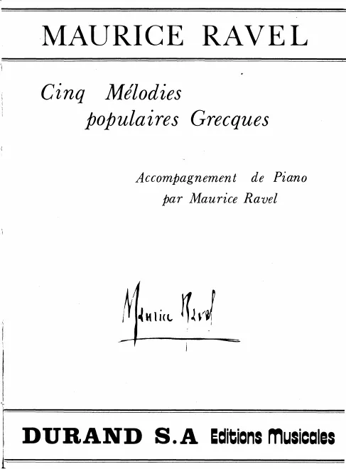 First page of 5 Mélodies populaires grecques