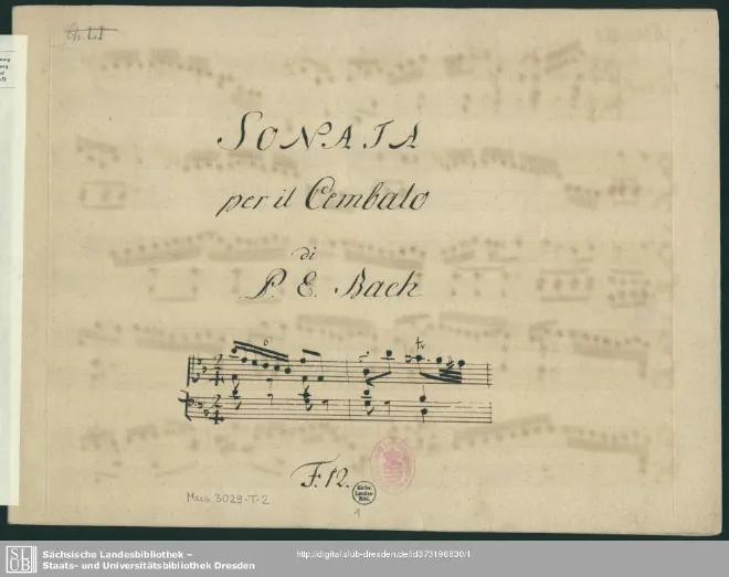 First page of Harpsichord Sonata in B major