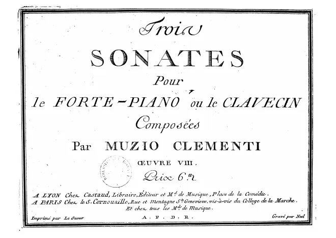 First page of Three Piano Sonatas
