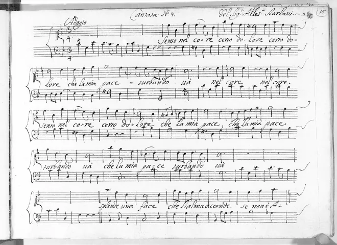 First page of Sento nel core certo dolore