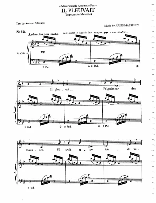 First page of Il pleuvait