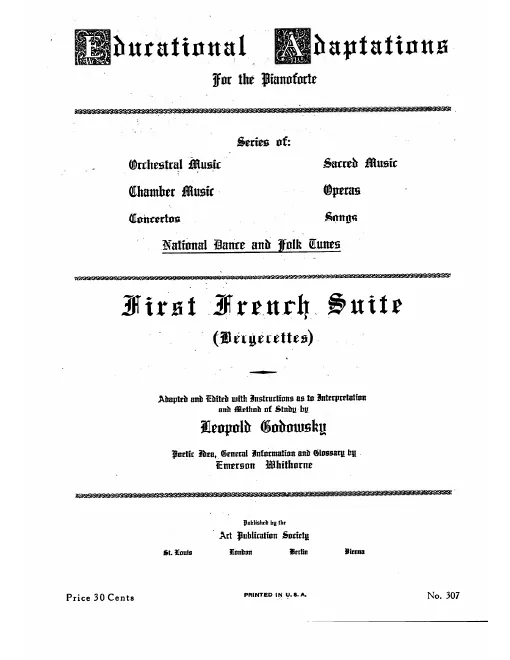 First page of French Suite No.1