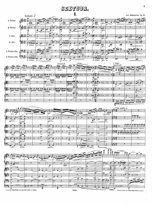 First page of String Sextet