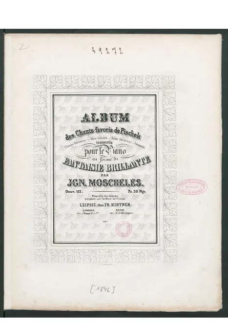 First page of Album des Chants favoris de Pischek en forme de fantaisie brillante