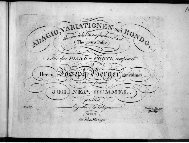 First page of Adagio,Var.u.Rondo ub.'The pretty Polly'