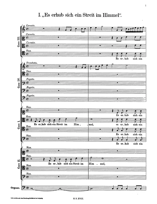 First page of Es erhub sich ein Streit im Himmel