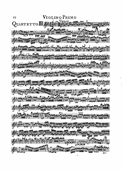 First page of String Quartet in E-flat major
