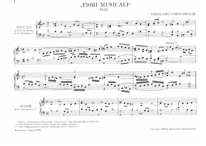First page of Toccata avanti la Messa della Domenica