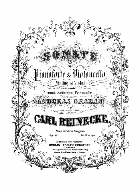 First page of Sonate fur Pianoforte &amp; Violoncello (Violine od. Viola)