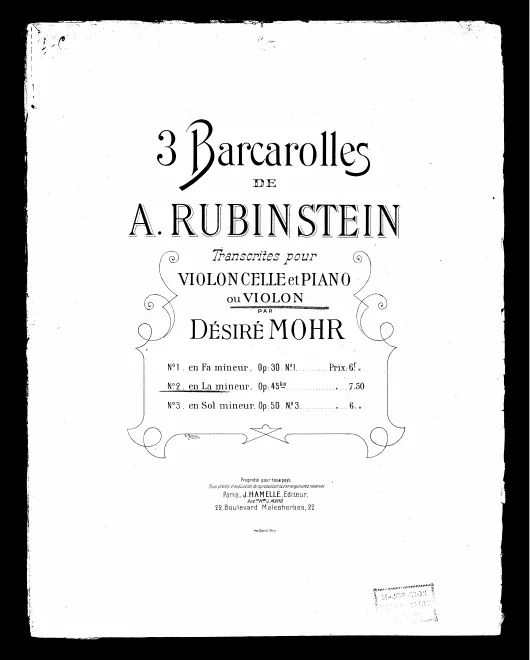 First page of Barcarolle No.2