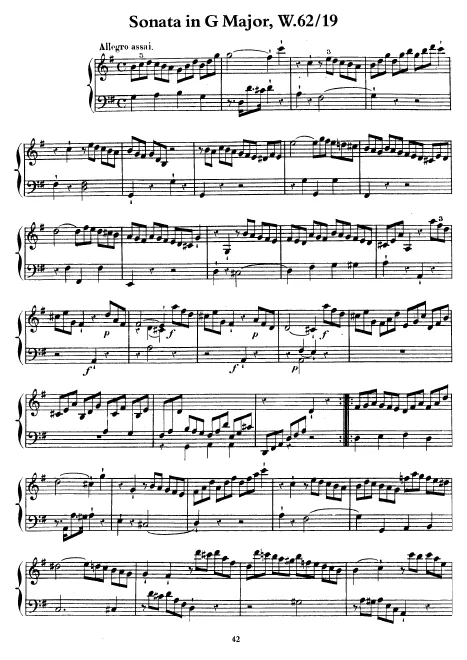 First page of Keyboard Sonata in G major
