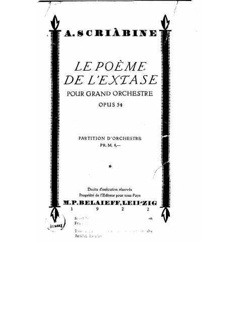 First page of Poème de l'Extase