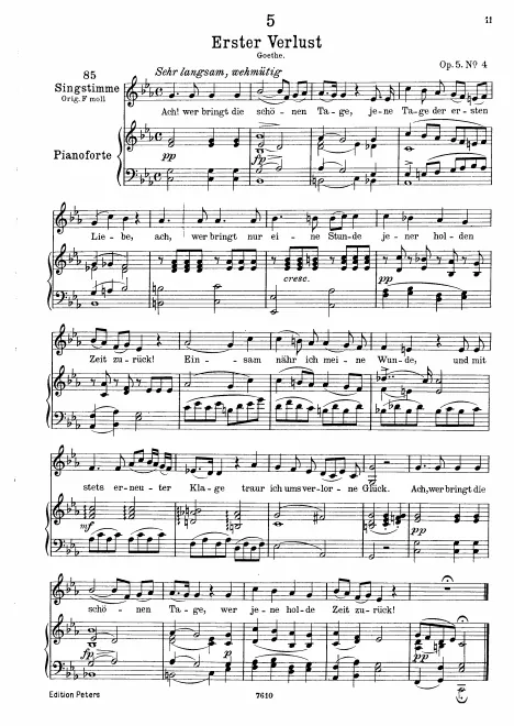 Complete Score (Low voice, transposed to C minor)