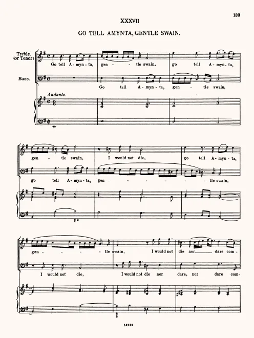 First page of Go Tell Amynta, Gentle Swain