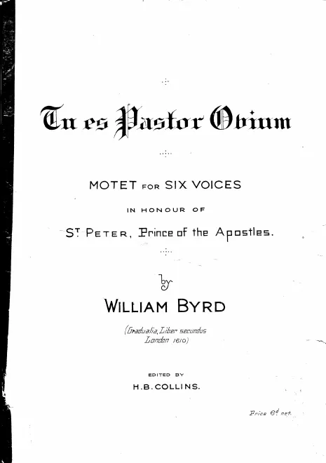 First page of Tu es pastor ovium
