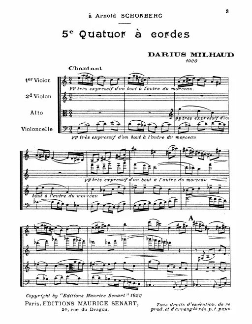 First page of String Quartet No.5