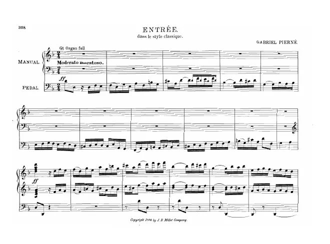 First page of Entrée dans le style classique