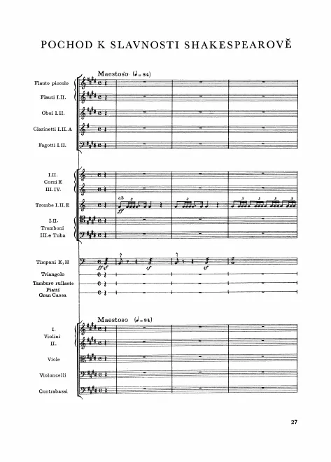 First page of Pochod k slavnosti Shakespearově