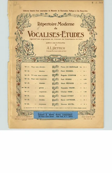 First page of Vocalise-Etude