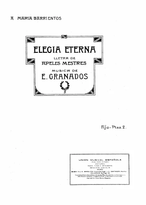 First page of Elegia eterna