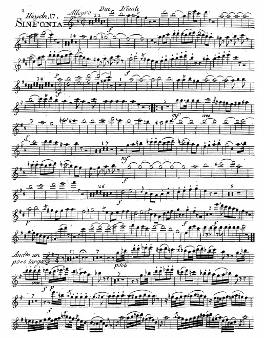 First page of Symphony in D major