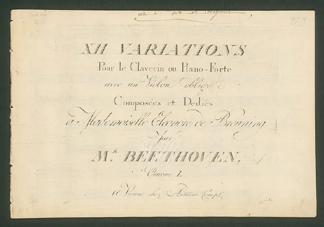 First page of 12 Variations on 'Se vuol ballare'