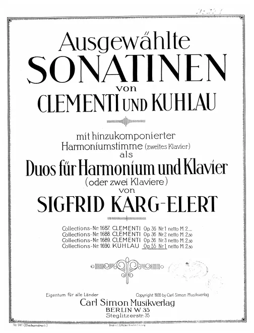 First page of Sonatina in C major