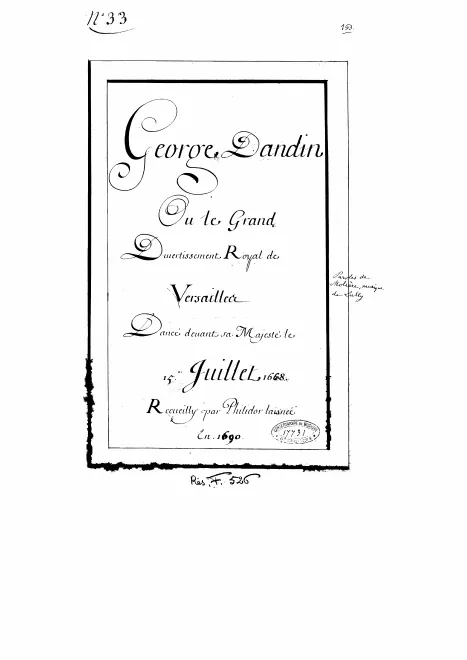 First page of George Dandin Ou le Grand Divertissement Royal de Versailles