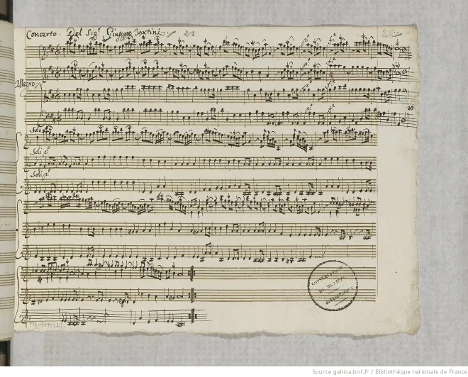 First page of Violin Concerto in D major